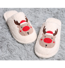Reindeer Embroidered Luxury Soft Slippers