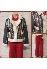Layla Embroidered Crop Sherpa Jacket