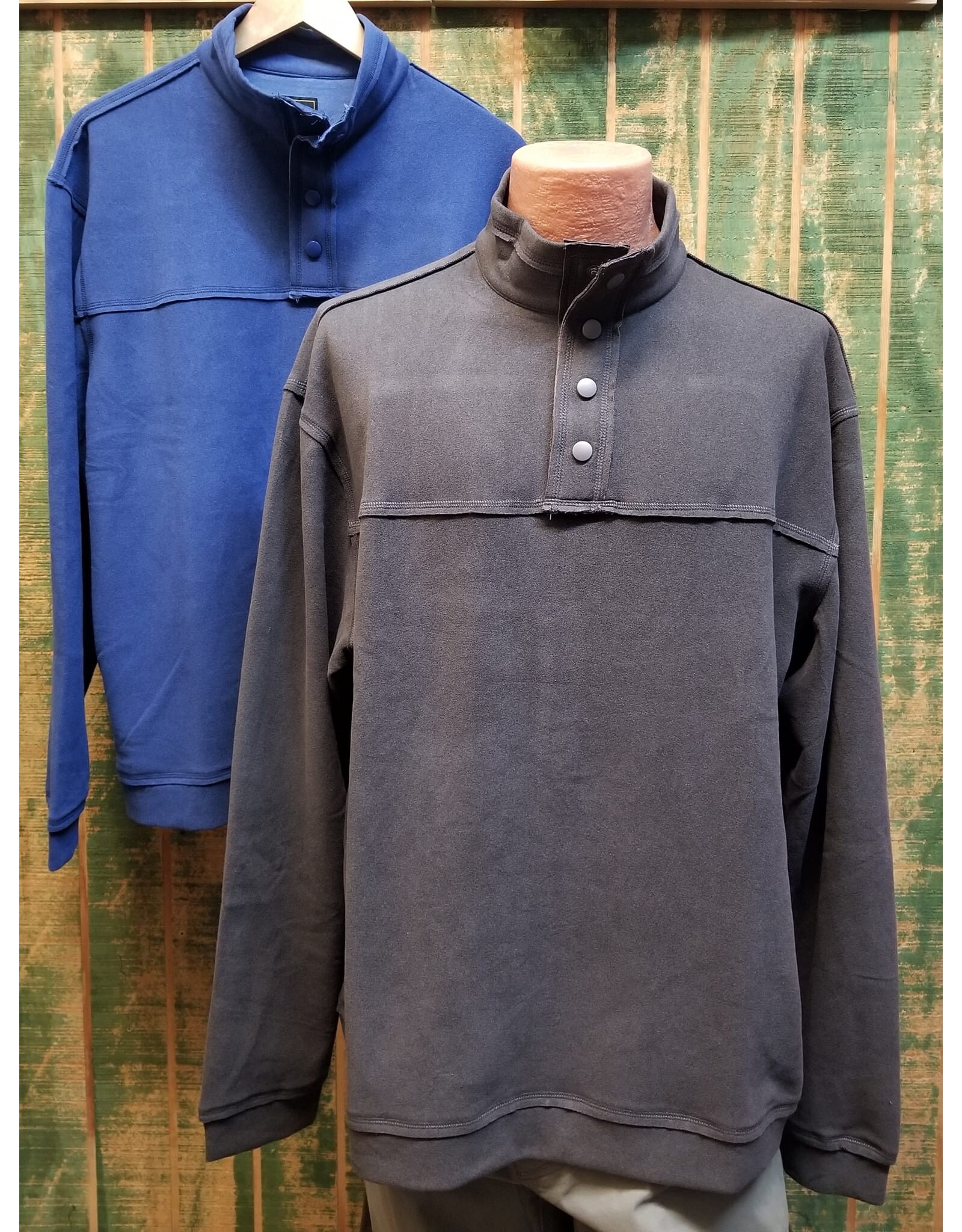 Mens Butter Soft Sueded Snap Mock Pullover