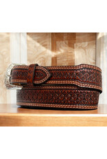 Circle SH Leather Tapered Belt  Snowflake Stamp