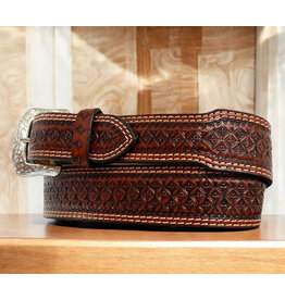 Circle SH Leather Tapered Belt  Snowflake Stamp