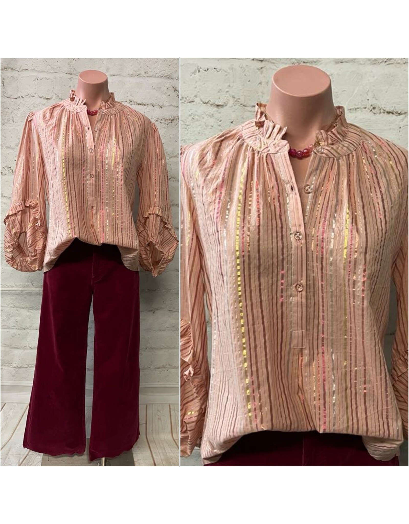 Ivy Jane Ivy Jane Comfort & Joy Metallic Stripe Top