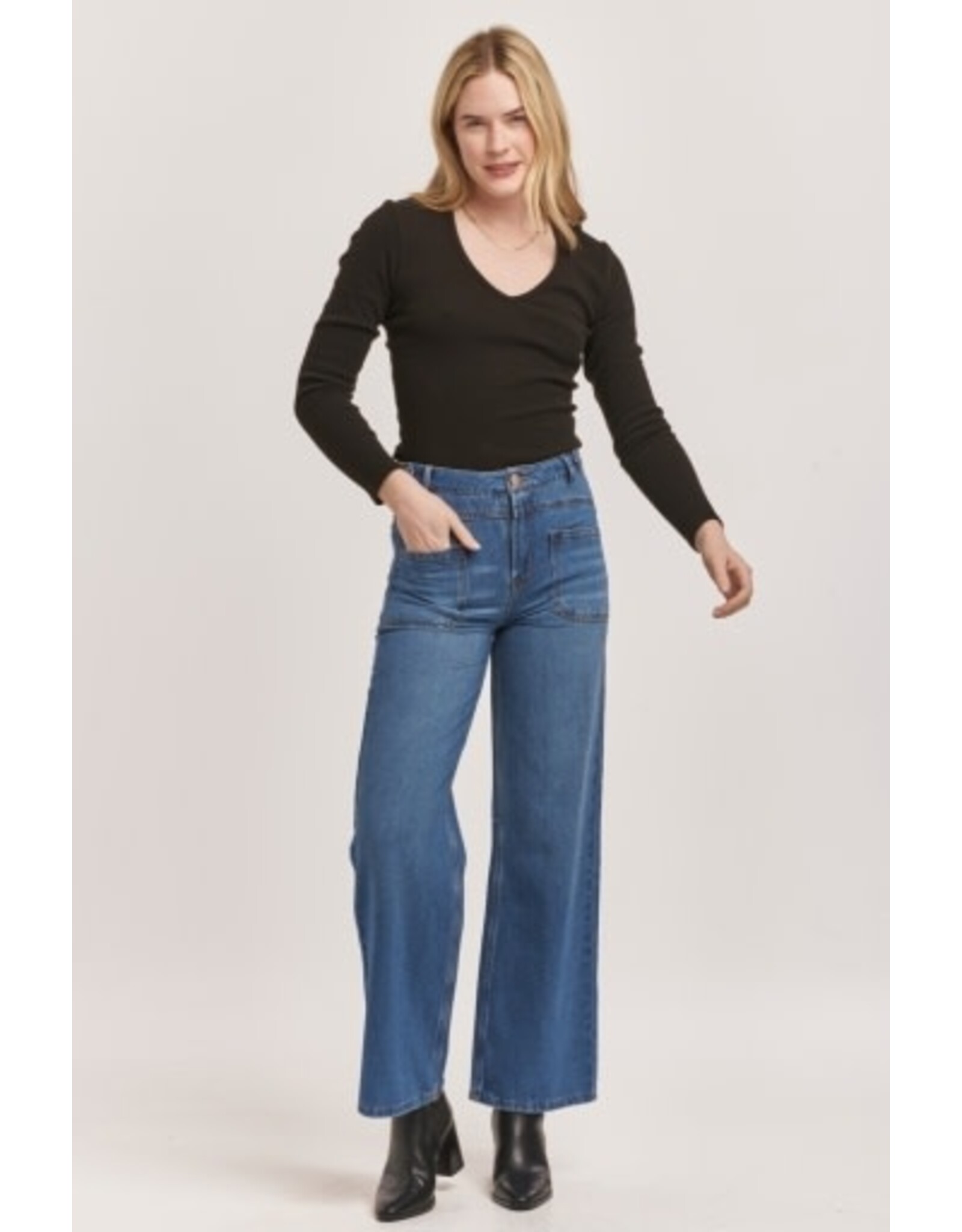 Dear John Denim Dear John Doja  High Rise Wide Leg Ankle Jean Peninsula