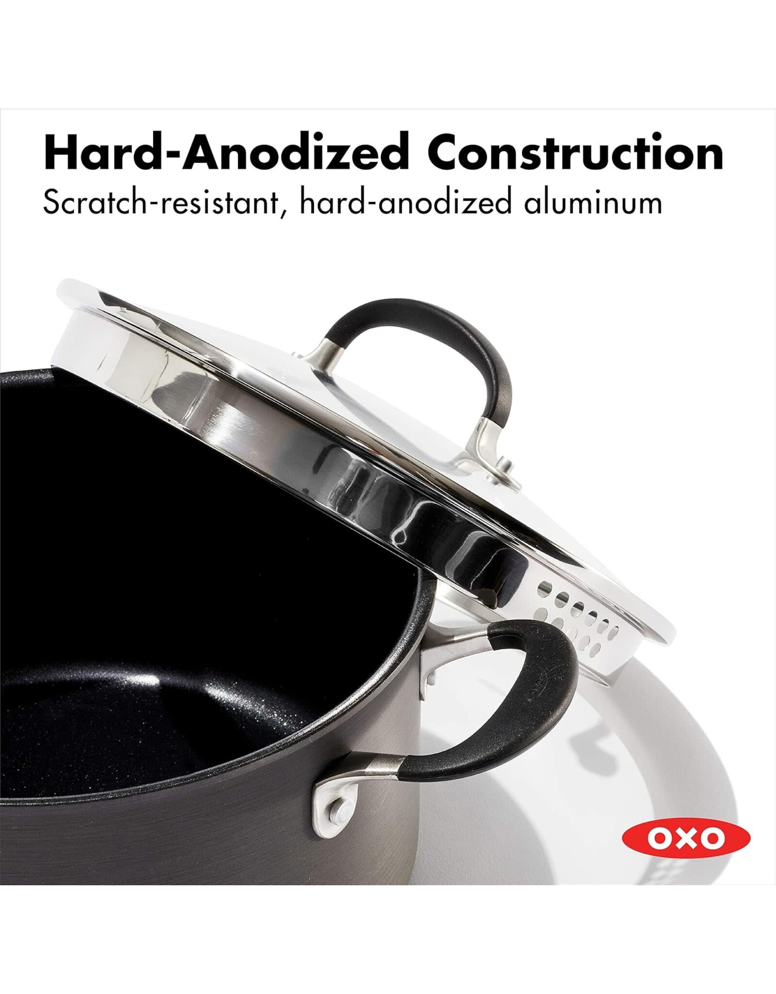 OXO 6QT Stockpot with Lid, 3-Layered German Engineered Nonstick Coating
