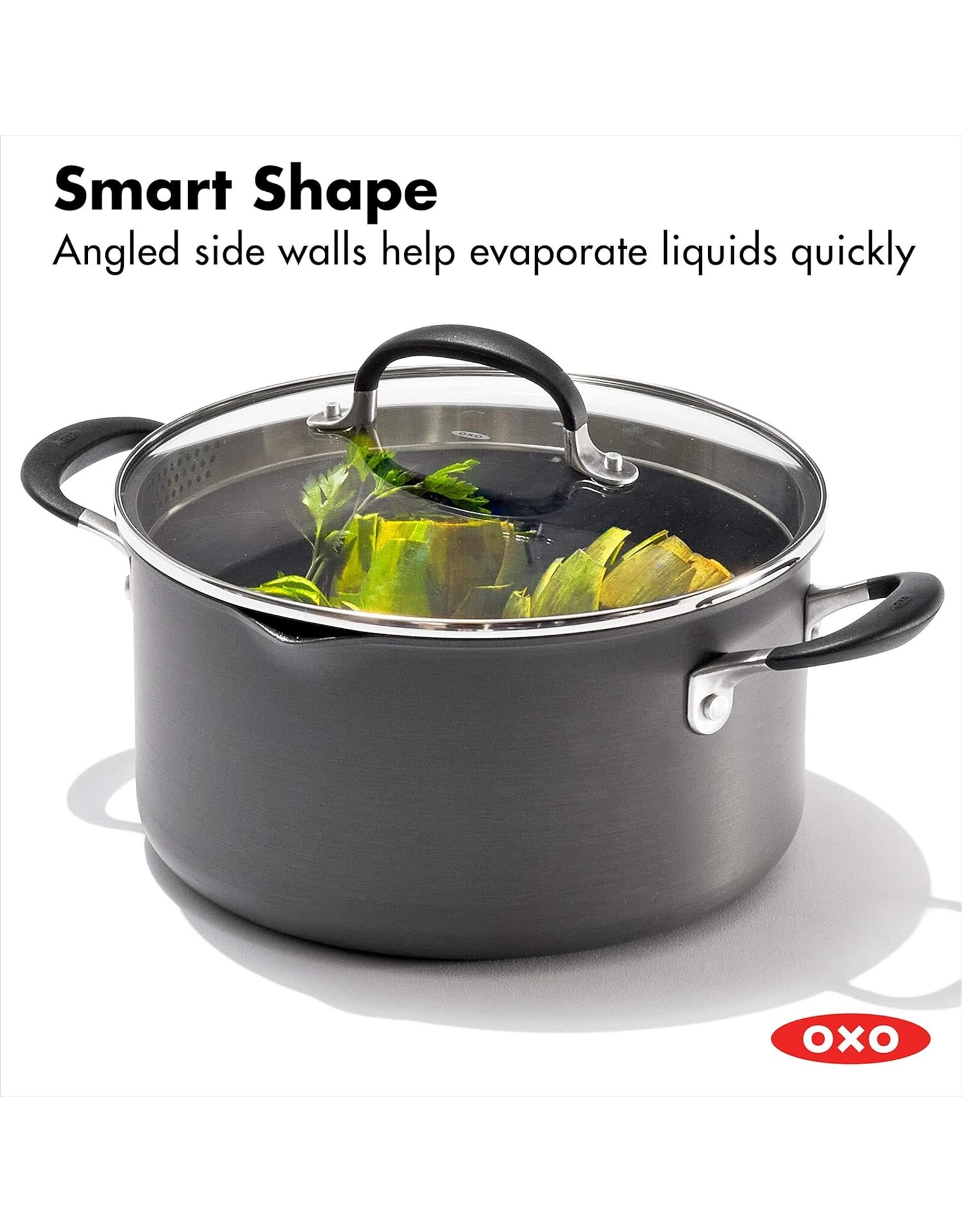 OXO 6QT Stockpot with Lid, 3-Layered German Engineered Nonstick Coating