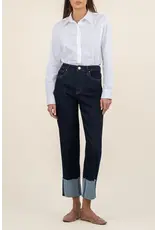 Kut from the Kloth / STS Blue KUT Fay High Rise Fab Ab Straight Leg Roll-Up Raw Hem - Kindled