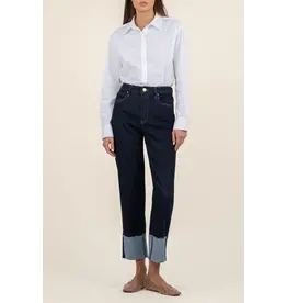Kut from the Kloth / STS Blue KUT Fay High Rise Fab Ab Straight Leg Roll-Up Raw Hem - Kindled