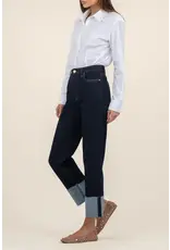 Kut from the Kloth / STS Blue KUT Fay High Rise Fab Ab Straight Leg Roll-Up Raw Hem - Kindled