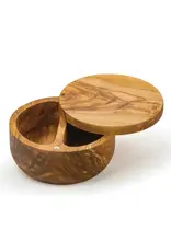 Swivel Top Salt Box-Olive Wood
