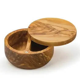 Swivel Top Salt Box-Olive Wood
