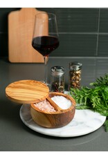 Swivel Top Salt Box-Olive Wood