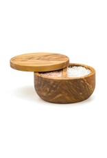 Swivel Top Salt Box-Olive Wood