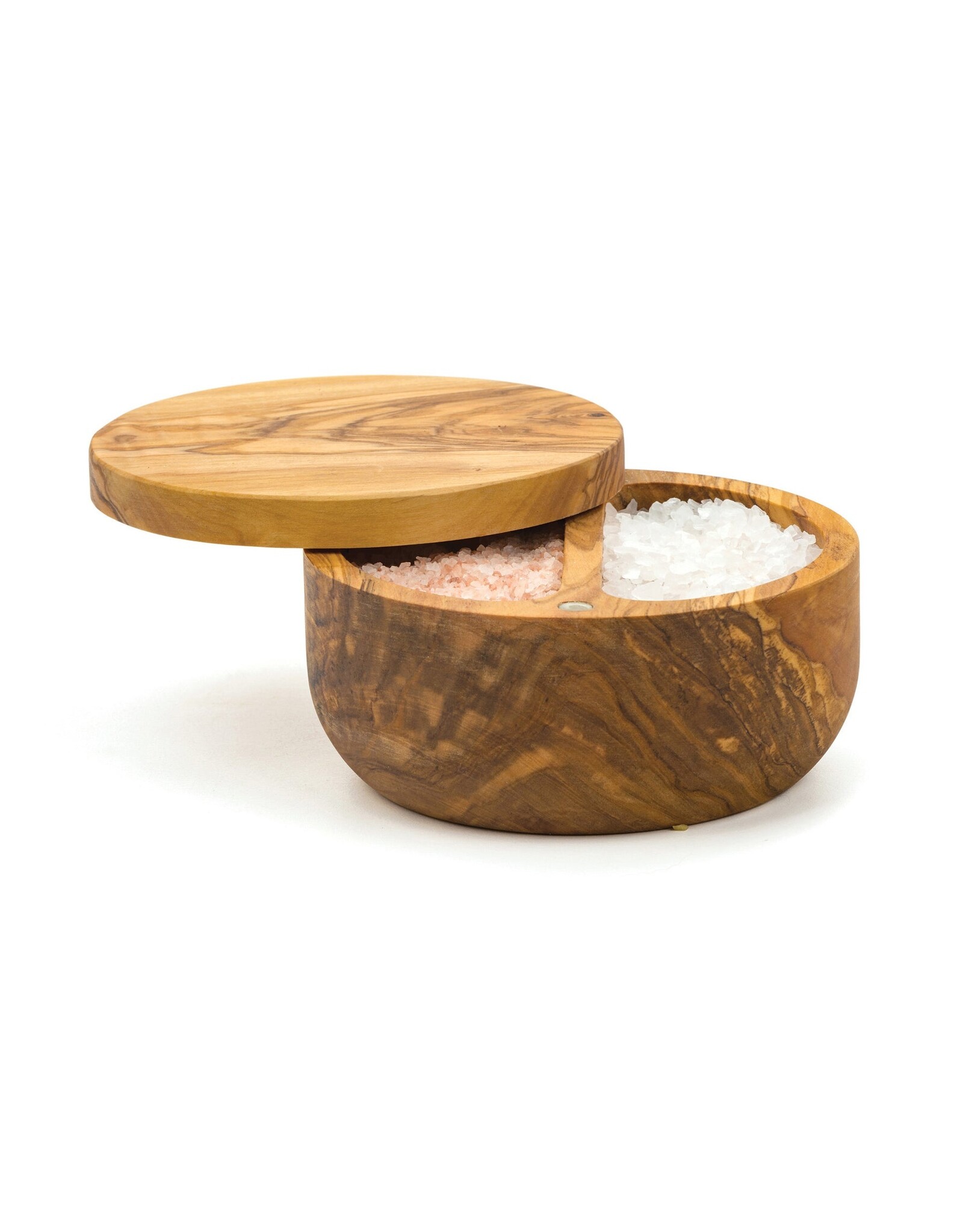 Swivel Top Salt Box-Olive Wood