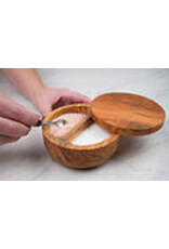 Swivel Top Salt Box-Olive Wood