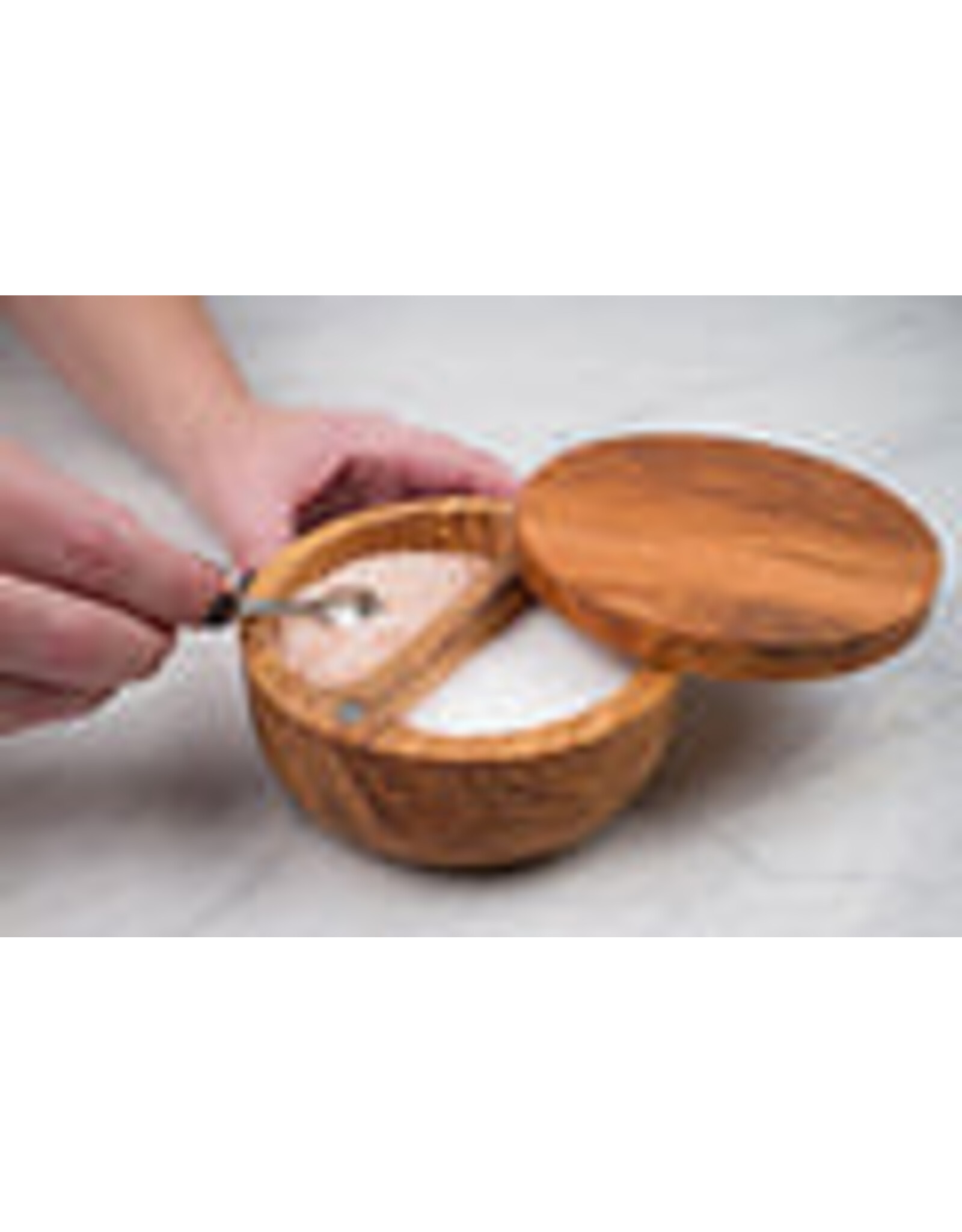 RSVP International Swivel Top Salt Box-Olive Wood