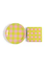 Plaid Pastels Paper Plate and Napkin Set 48 Pc