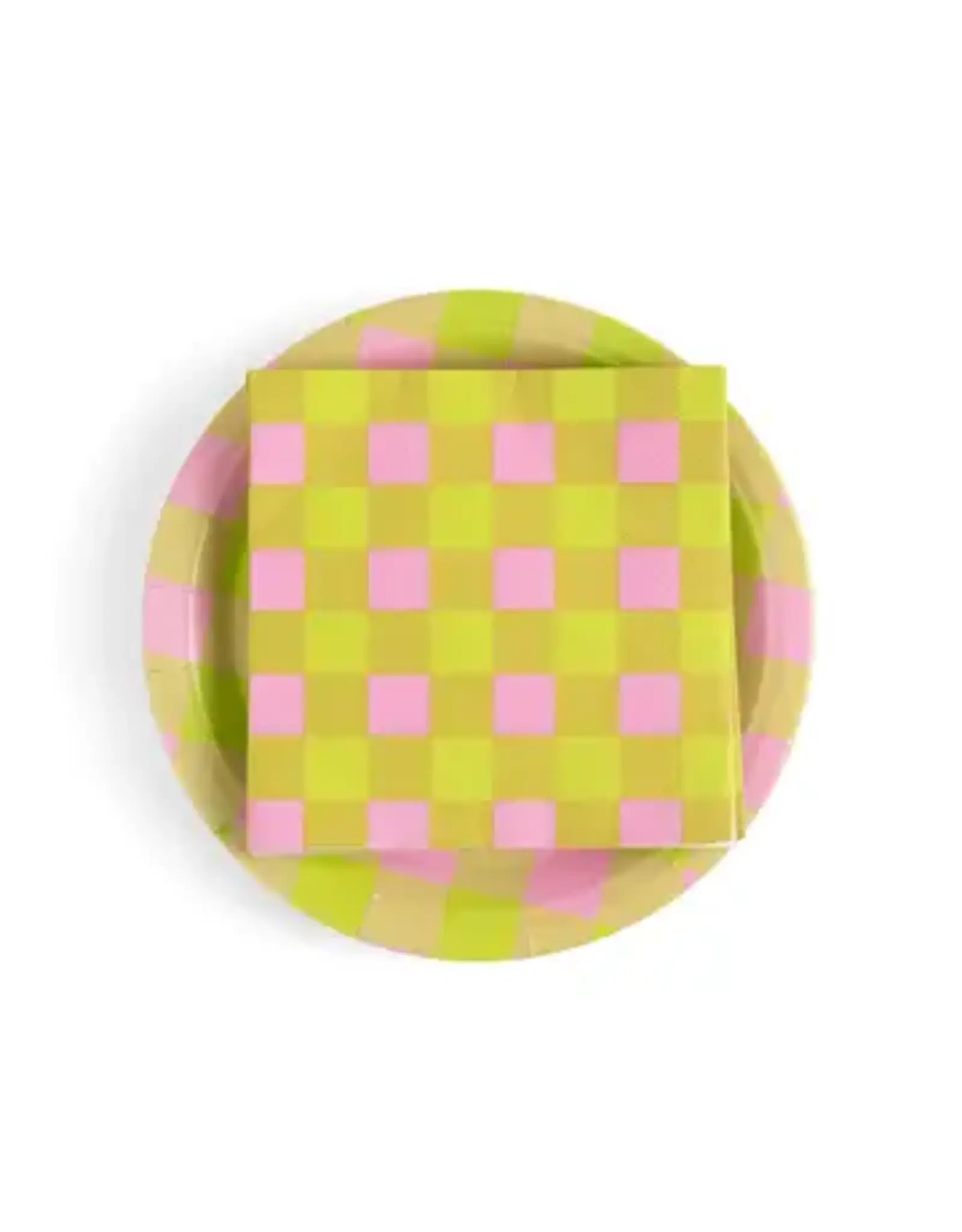 Plaid Pastels Paper Plate and Napkin Set 48 Pc