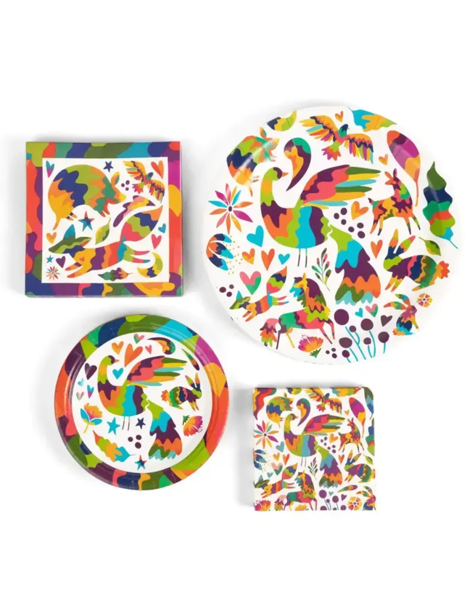 Joyful Otomi 80 Pc Paper Plate & Napkin Set