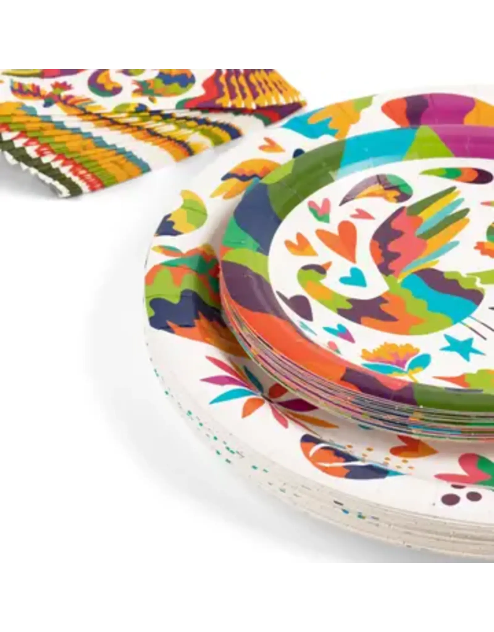 Joyful Otomi 80 Pc Paper Plate & Napkin Set