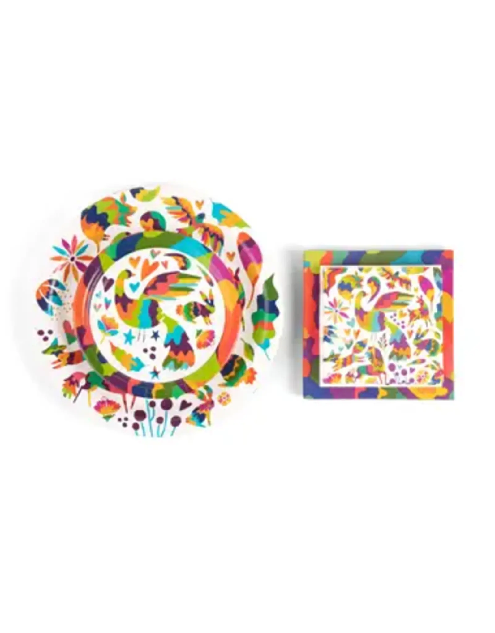 Joyful Otomi 80 Pc Paper Plate & Napkin Set