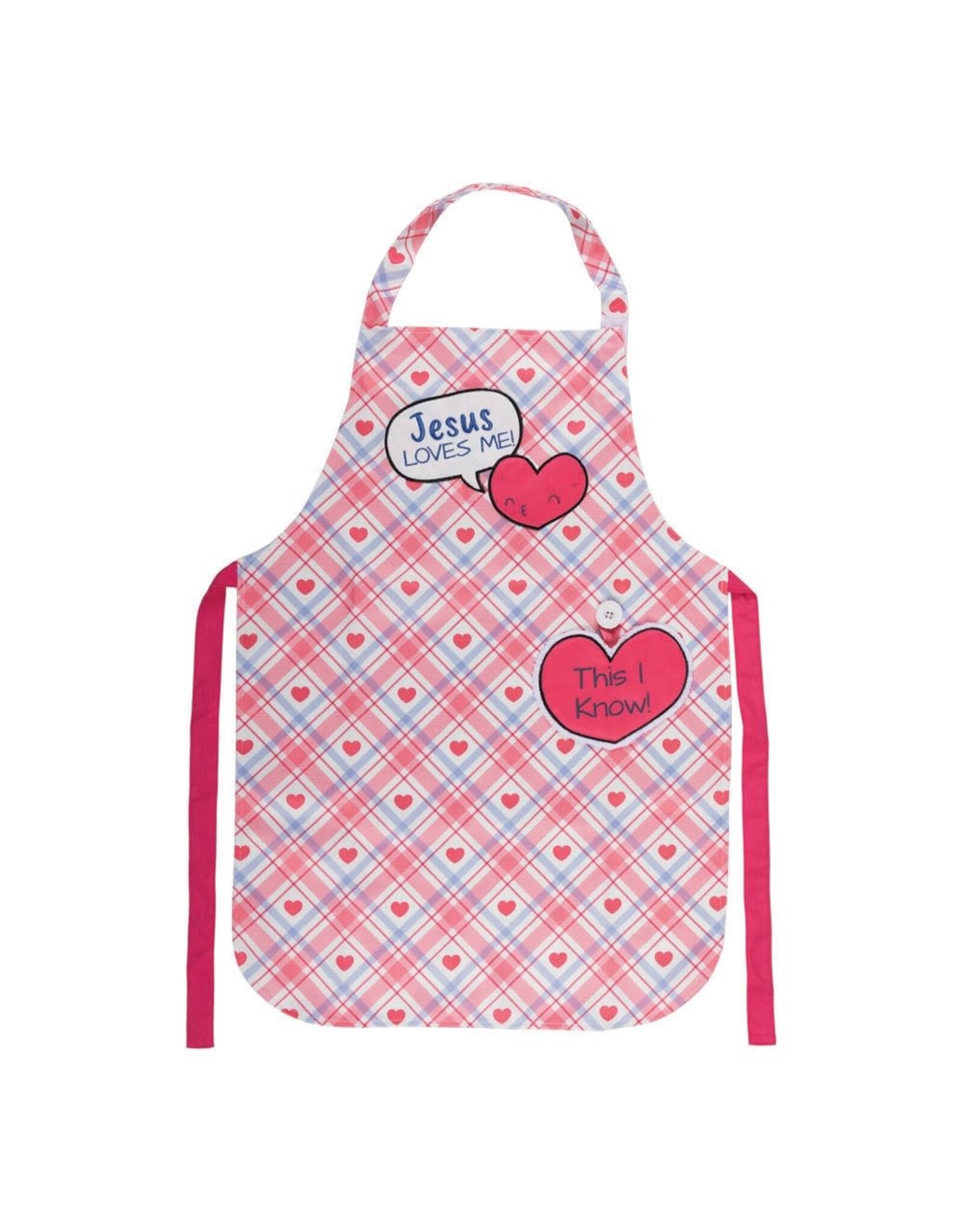 Jesus Loves Me Pink Child's Apron
