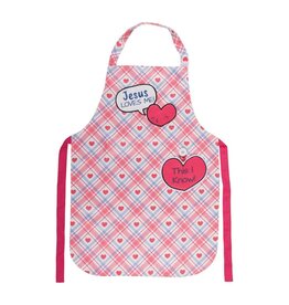 Jesus Loves Me Pink Child's Apron
