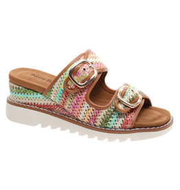 Pierre Dumas Expand-2 Wedge Tan Multicolor Weave