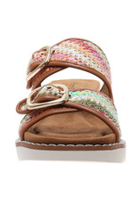 Pierre Dumas Expand-2 Wedge Tan Multicolor Weave