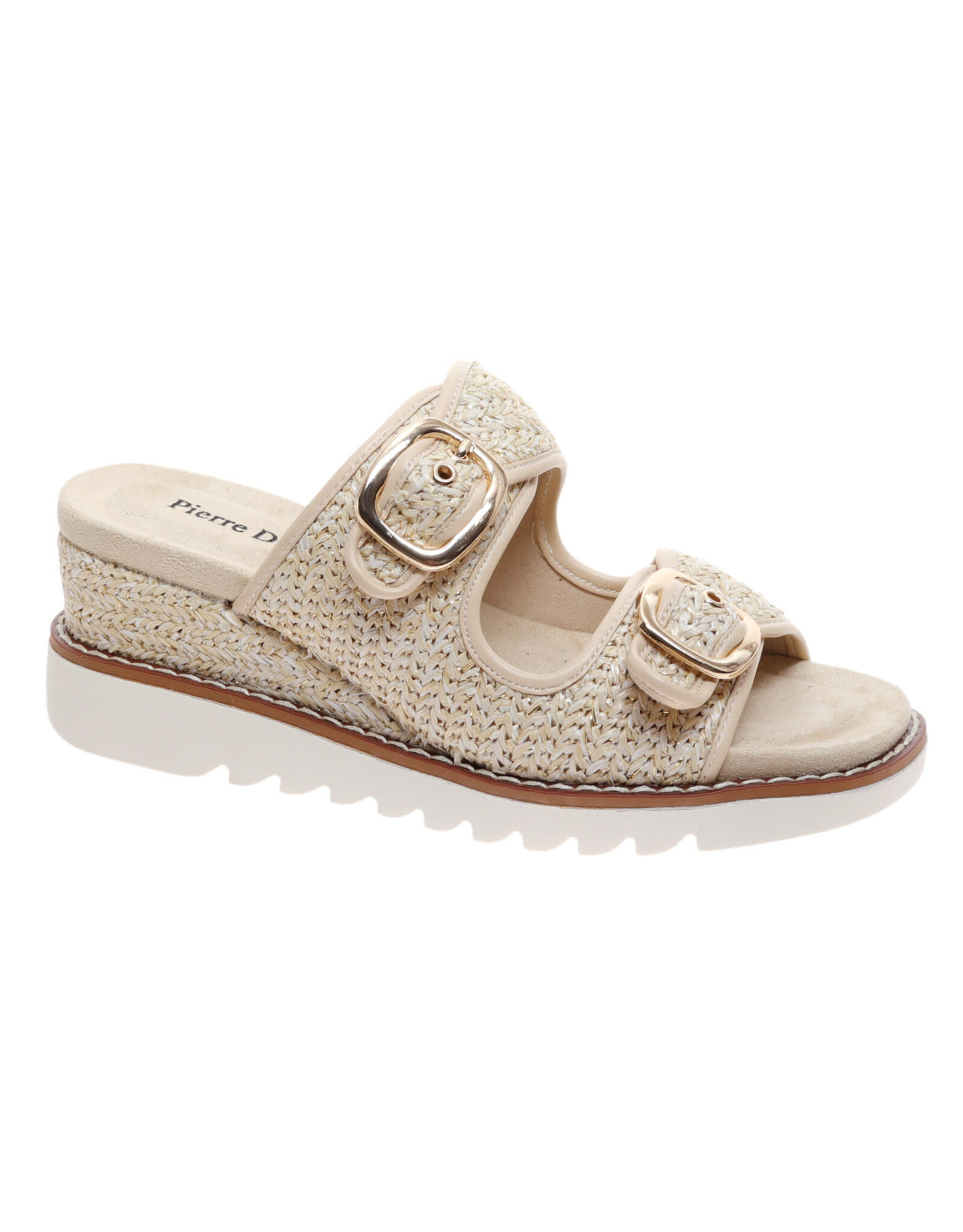 Pierre Dumas Expand-2 Wedge Gold Ivory Basket Weave