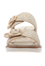 Pierre Dumas Expand-2 Wedge Gold Ivory Basket Weave