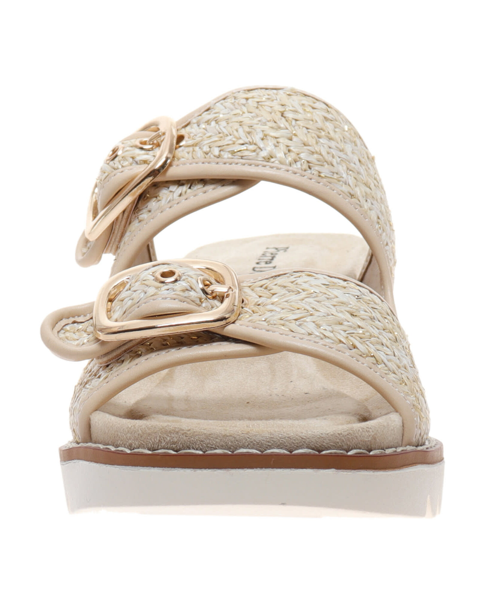 Pierre Dumas Expand-2 Wedge Gold Ivory Basket Weave