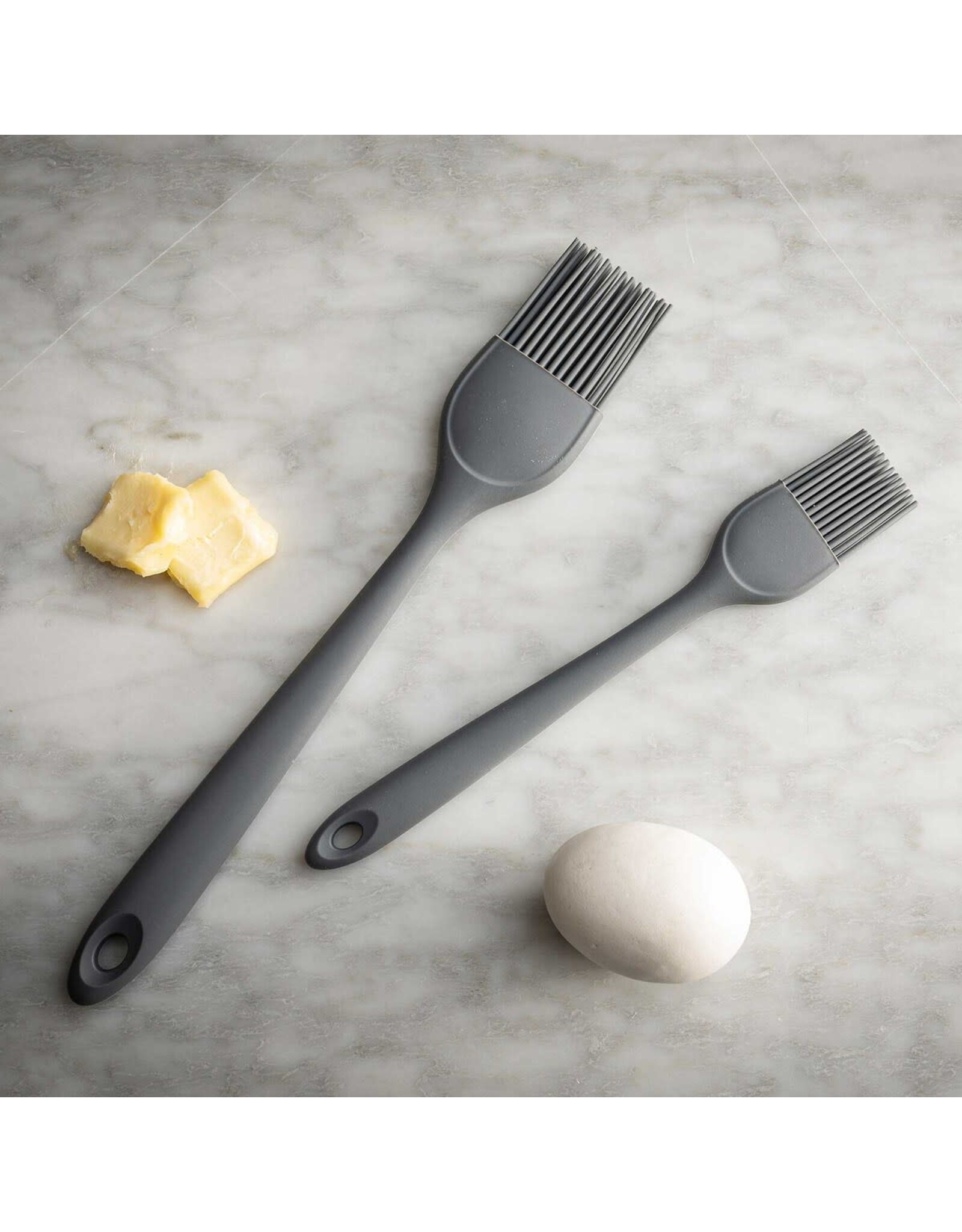 Large Basting Brush Gray Silicone Over Nylon