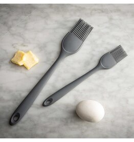 Large Basting Brush Gray Silicone Over Nylon