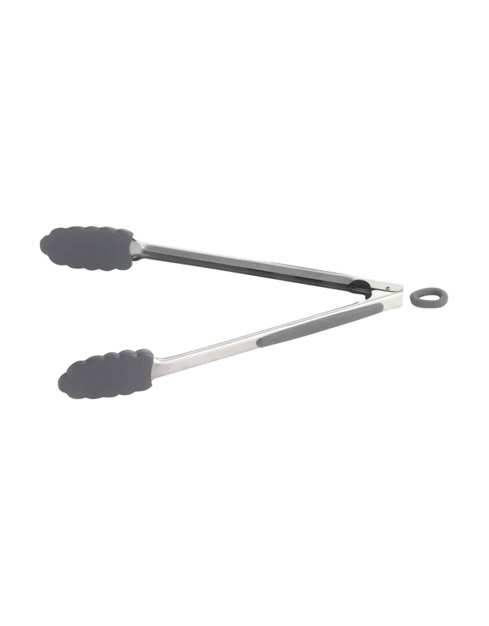 TableCraft Locking Tongs Gray Silicone Over Nylon 13.75"