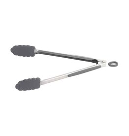 TableCraft Locking Tongs Gray Silicone Over Nylon 13.75"