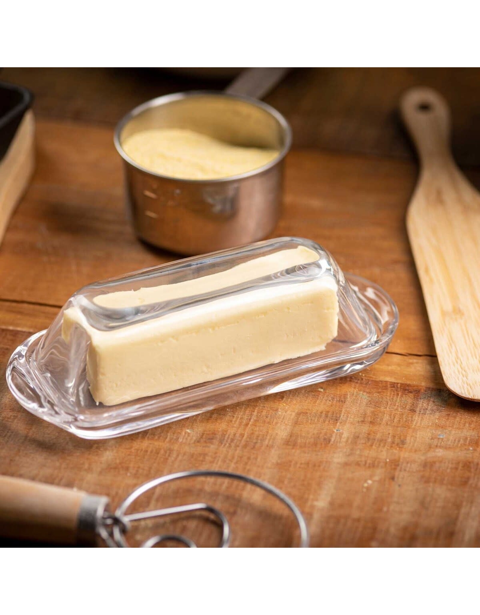 TableCraft Butter Dish Smooth Glass Single Stick
