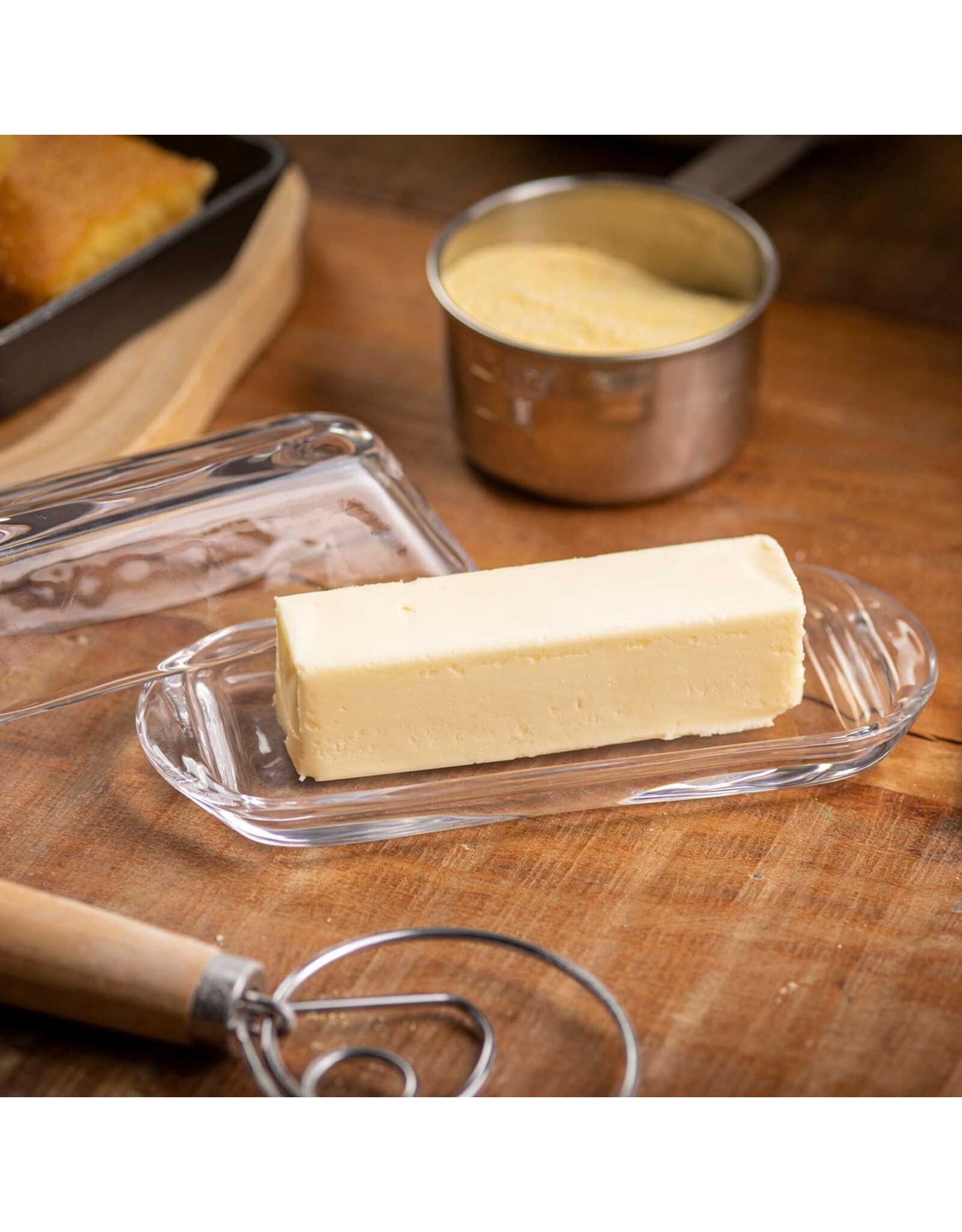TableCraft Butter Dish Smooth Glass Single Stick