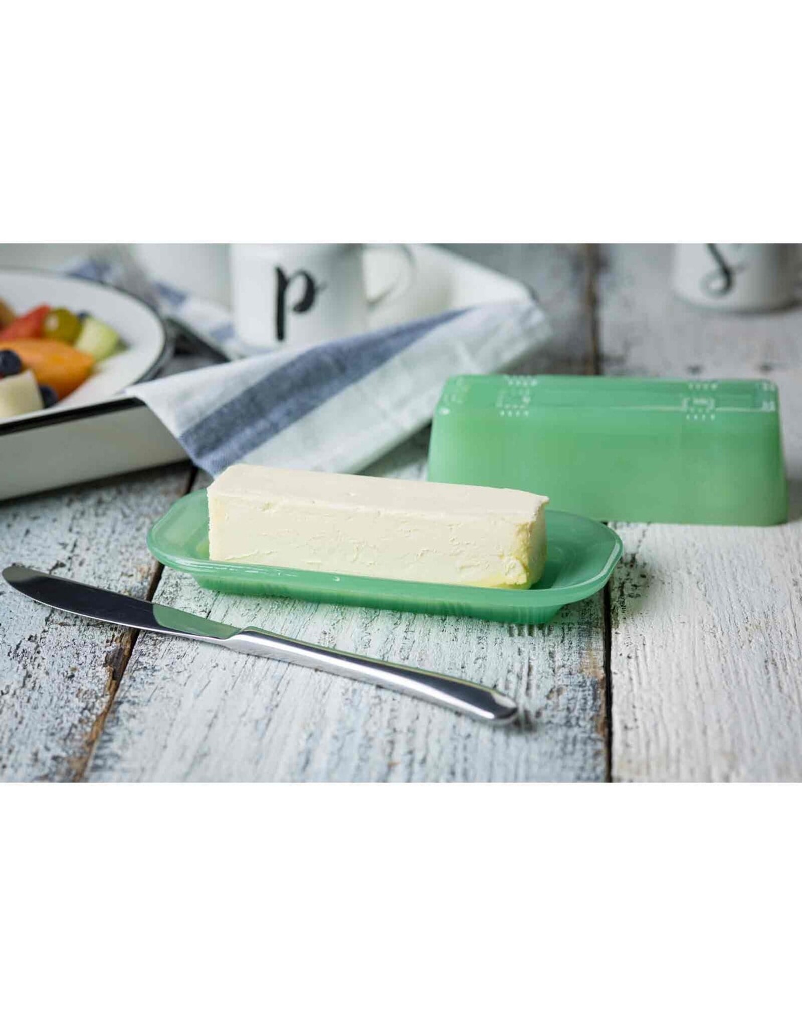 TableCraft Jadeite Glass Butter Dish