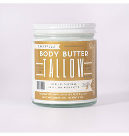 Lady May Tallow Body Butter Moisturizer Unscented 9 oz.