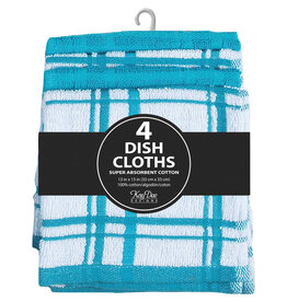4 Dish Cloths Peacock