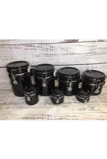 Round Canisters with S/S spoons Black