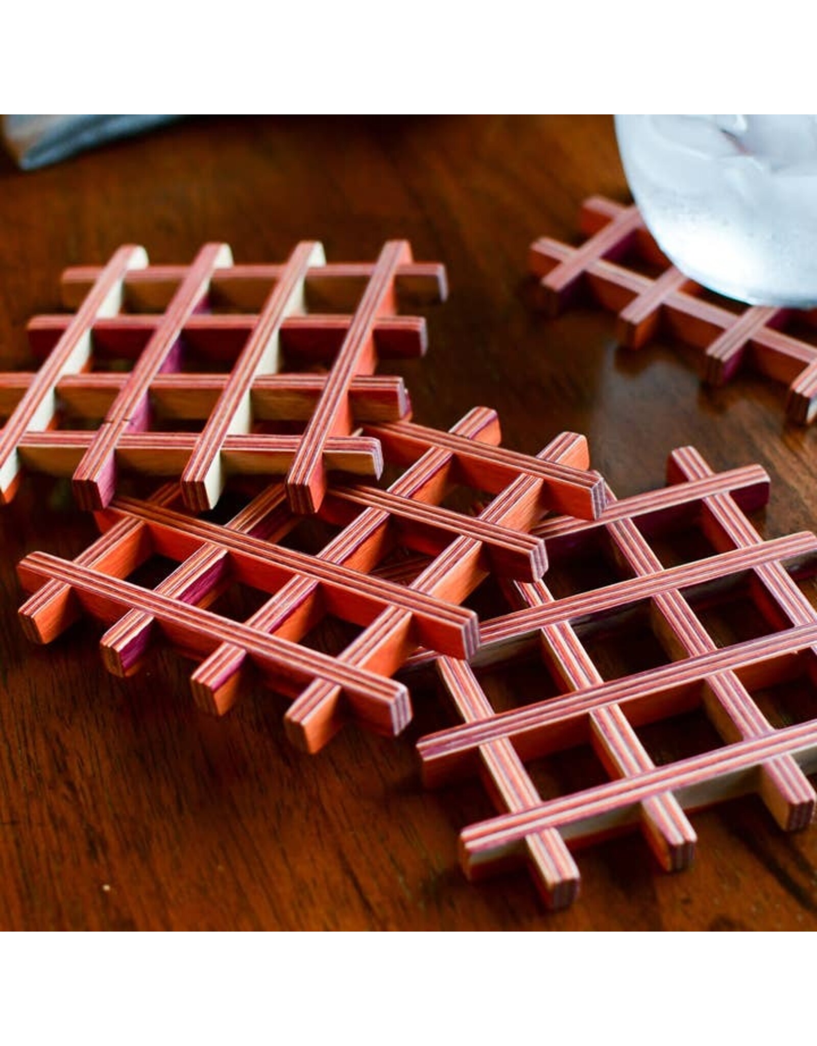 Pakka Red Coaster Set-4Pc