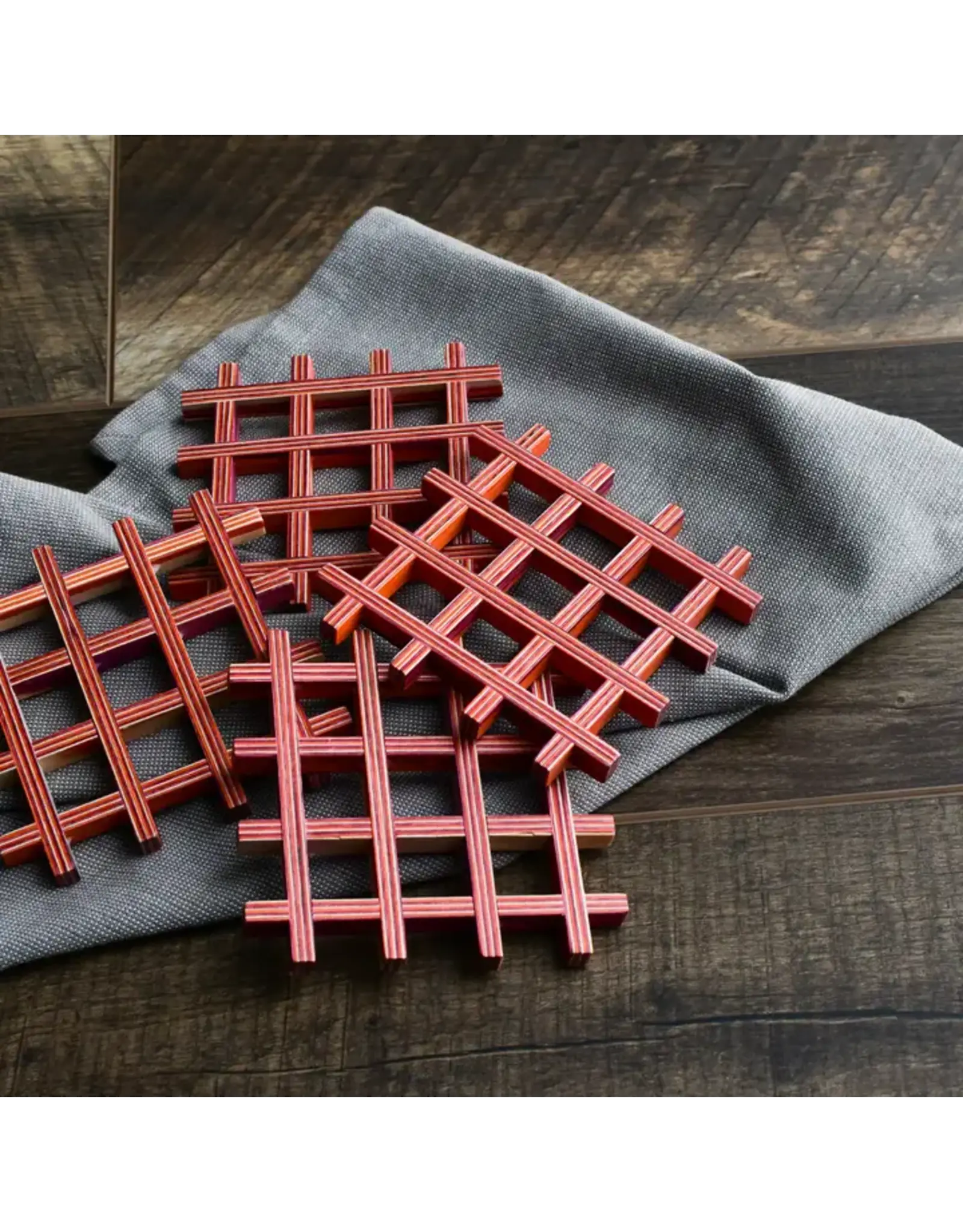 Pakka Red Coaster Set-4Pc