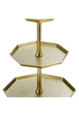 Gilded 3-Tier Octagon Stand