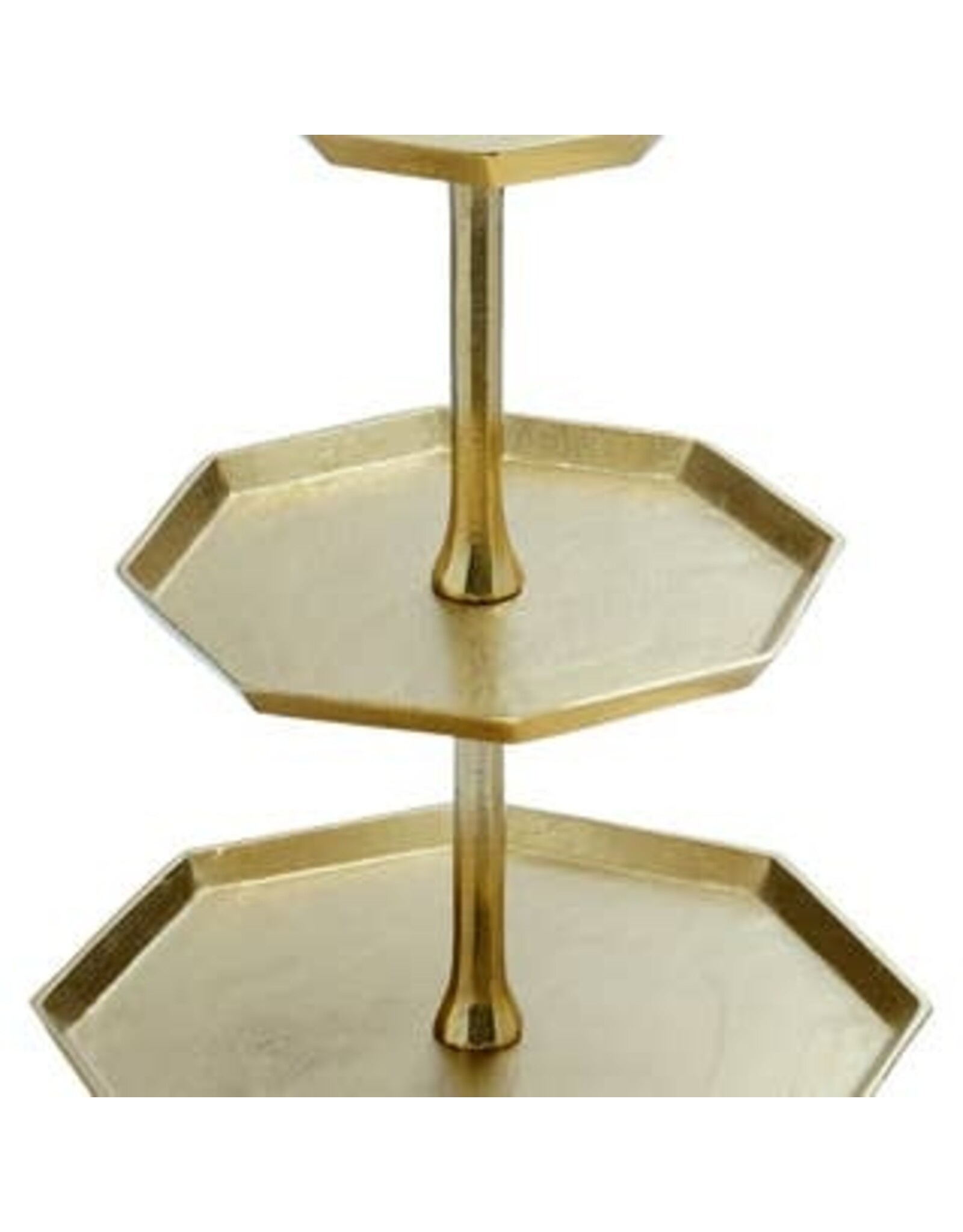 Gilded 3-Tier Octagon Stand