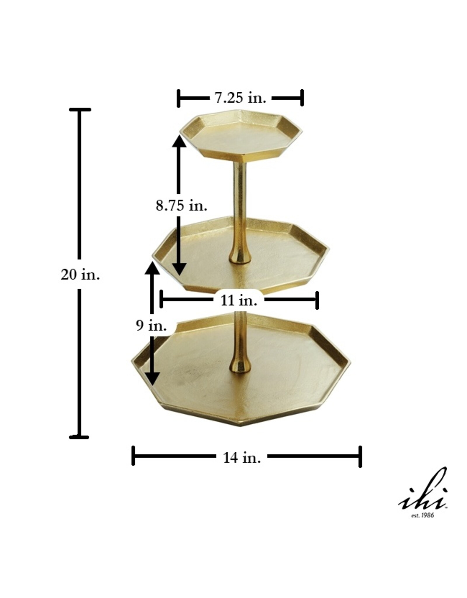 Gilded 3-Tier Octagon Stand