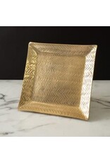 Gold Hammered Lchar Square Tray 10"