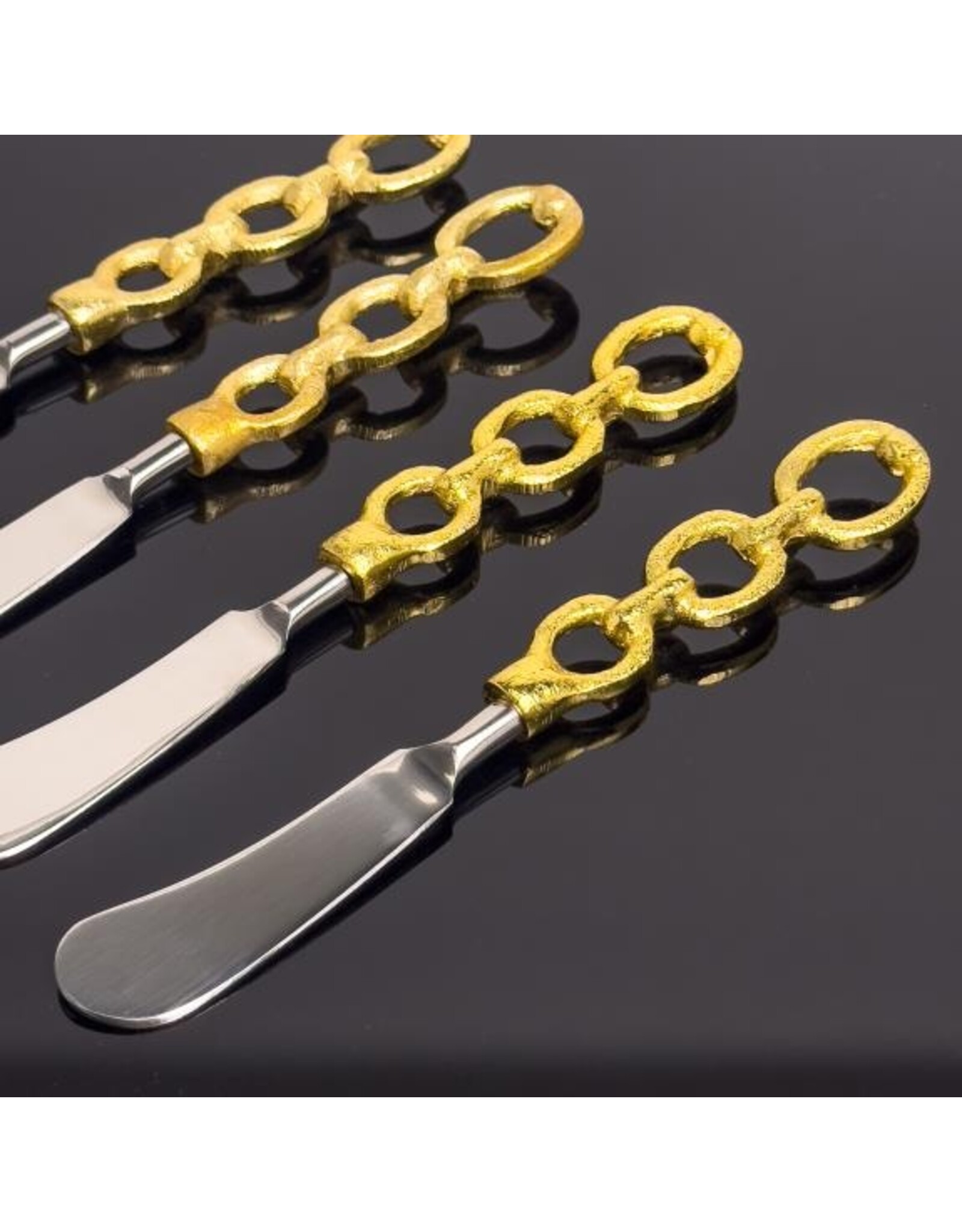 Gold Chain Handle Spreaders 4-Pc