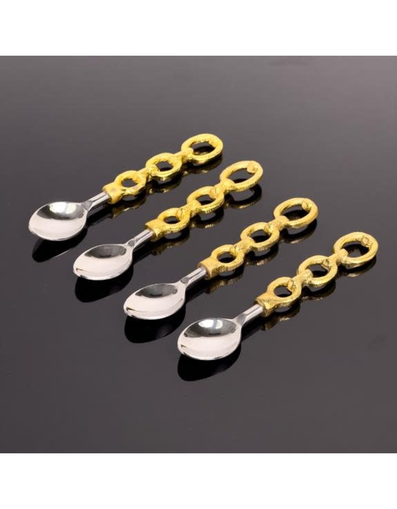 Gold Chain Handle Spoons 4-Pc