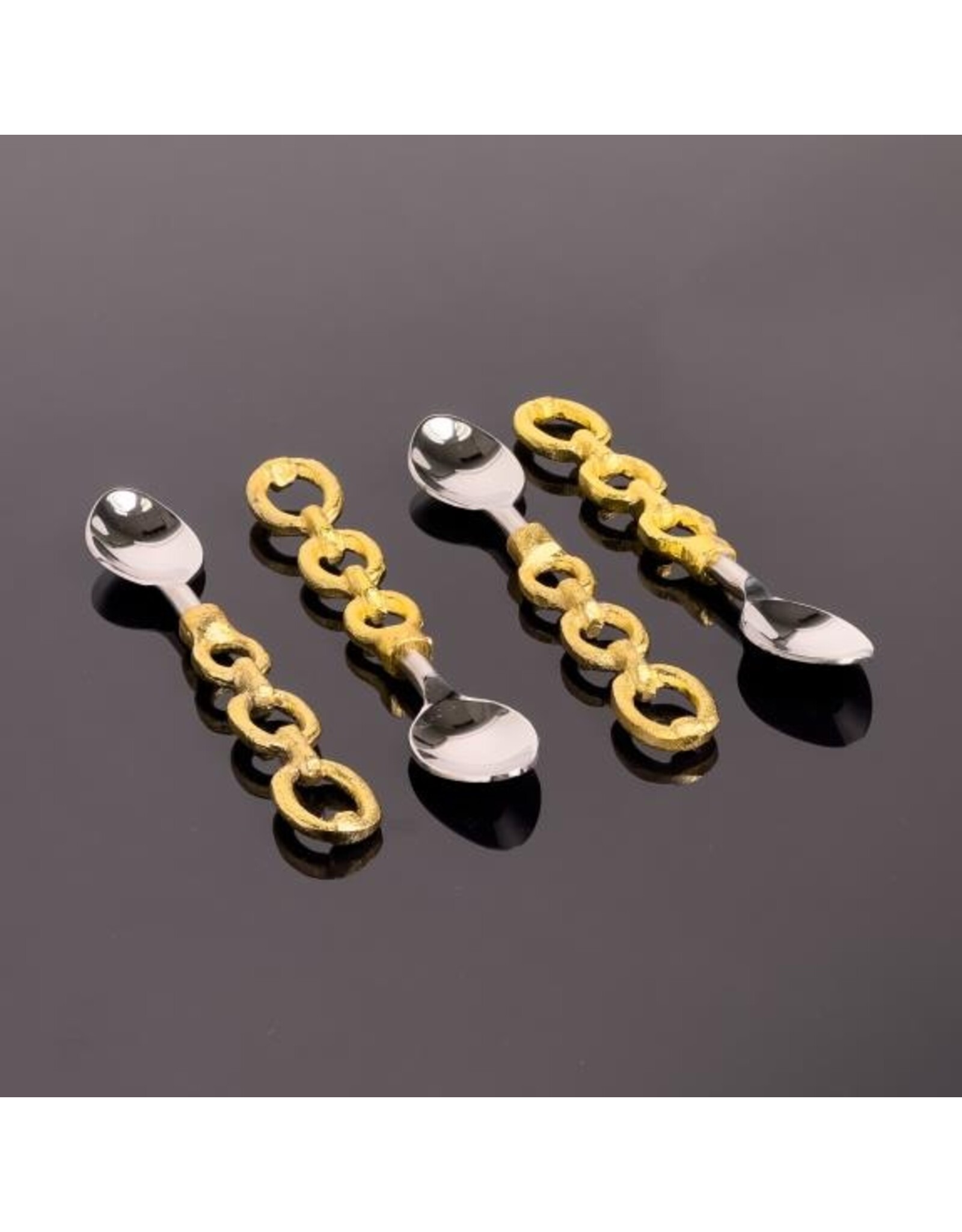Gold Chain Handle Spoons 4-Pc